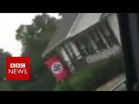 US woman confronts her neighbour over Nazi flag – BBC News